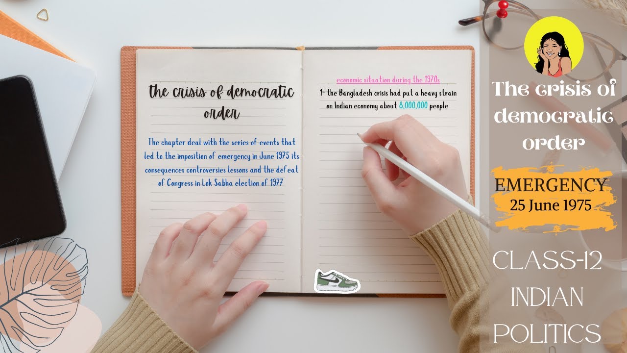💯BEST notes OF THE CRISIS OF DEMOCRATIC ORDER : Class 12 | indian politics | Emergency 1975 notes