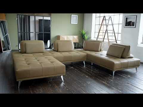 Modulsofa mit Hocker WIOLO 3er Set Dunkelbraun