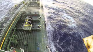 Ship hit by rogue wave in the Bay of Biscay!