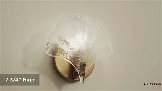 1_Watch A Video About the Deniz Satin Brass and Glass Scallop Shell Wall Sconce