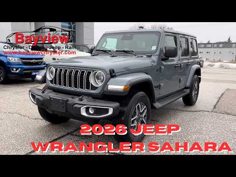 2026 Jeep Wrangler Sahara 4 Door 4x4 in Gray for sale at Bayview Chrysler Dodge Jeep Ram in Sarnia, ON