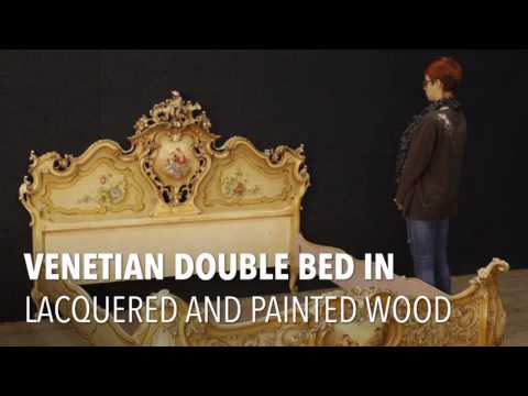 Venetian double bed of the 20th century. Antiques and decorative shop online