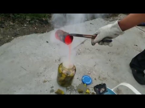 Molten Salt Teaser! Explosion! VS Pickle Jar (Slow Motion)