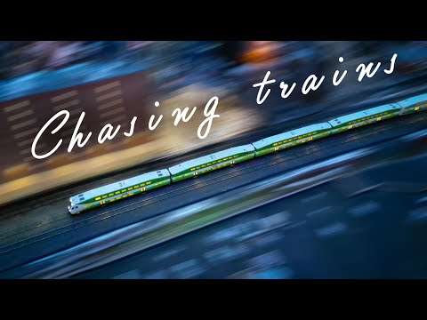 Chasing Trains into the Night Drone Flight - 4K - DJI Mini 3 Pro