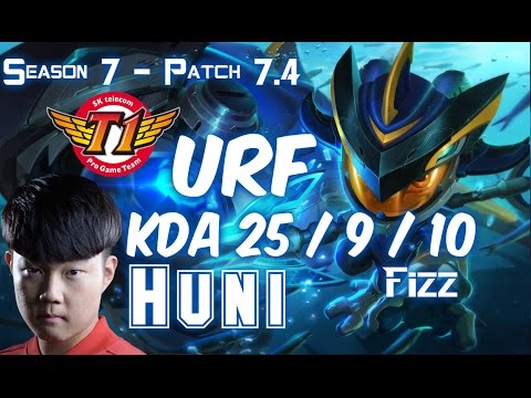 SKT T1 Huni FIZZ playing URF! + Blank, Profit, Sky - Patch 7.4 KR URF