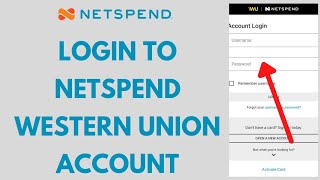 Western Union Netspend Prepaid Debit Card Login | How To Login Netspend Western Union Account