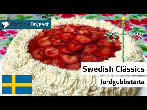 Easy Swedish strawberry cake - "jordgubbstårta"