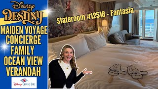 DESTINY Disney Cruise Line CONCIERGE 3a Family Ocean View Verandah #12518 Room Tour - Maiden Voyage!