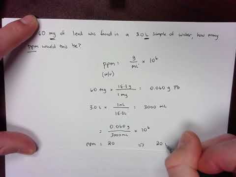 Parts per million and parts per billion examples