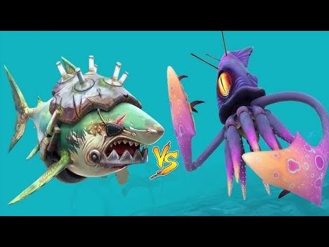 Hungry Shark World - COLOSSAL SQUID BOSS Vs VETERAN GREAT WHITE - All 39 Sharks Unlocked Gameplay