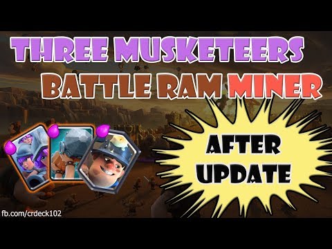 Three Musketeers Battle Ram Miner Deck 🏈🏈🏈 3 Musketeer Battle Ram Minion Horde Deck | CR Deck