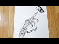 How To Draw A Skeleton Hand With Butterfly Skeleton Drawing