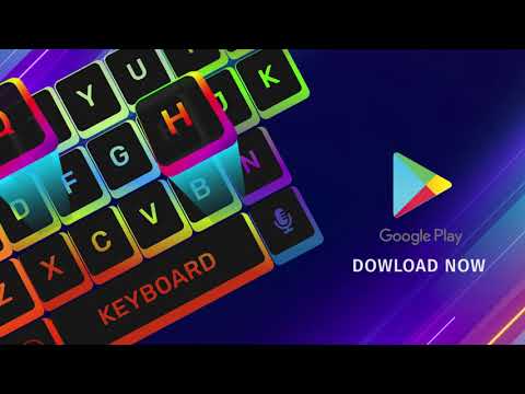 Neon LED Keyboard: Emoji, Font video