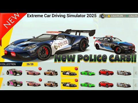 NEW 🚨 police Cars Mega Skins - Extreme Car Driving Simulator - Mega skins Unlocked 🔓