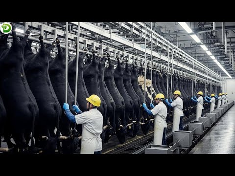 Inside a Large-Scale Cattle Slaughterhouse – Modern Beef Processing Factory Tour