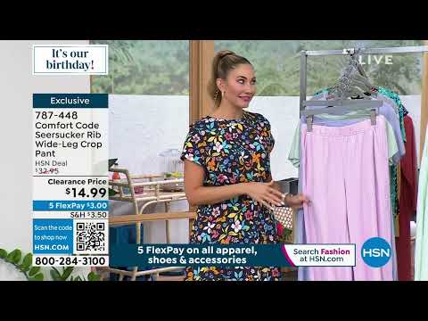 Comfort Code Seersucker Rib WideLeg Crop Pant