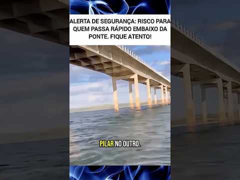 homem alerta perigo ao passar com embarcação por baixo da ponte #mestredeobra