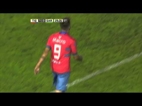 González probó desde afuera. Tigre 1 - Sarmiento 0. Fecha 12. Primera División 2016.