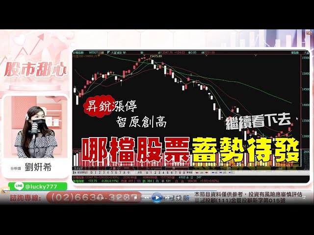 11/08【甜心盤後影音】昇銳漲停創高，智原繼續反彈，這檔股票蓄勢待發