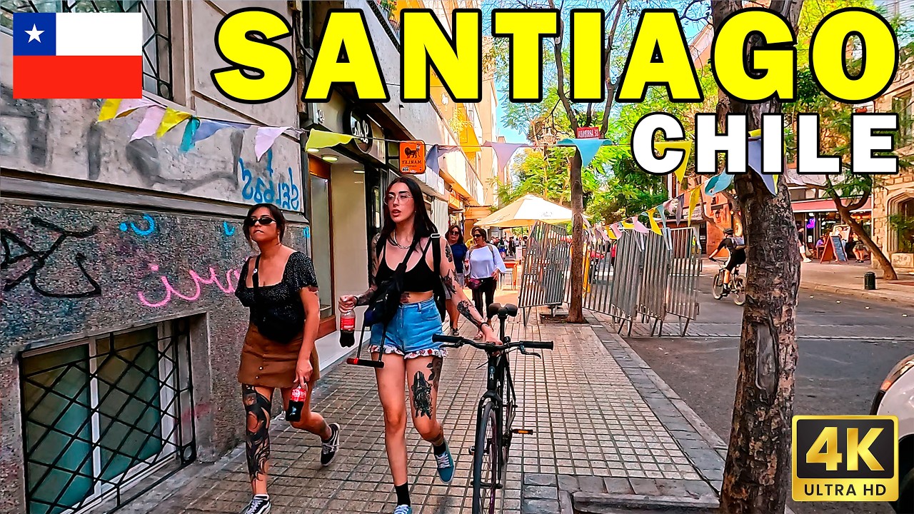 Immersive street-level walking tour through Santiago Providencia, Chile, showcasing authentic urban landscapes, local architecture, and the vibrant atmosphere of the city's neighborhoods