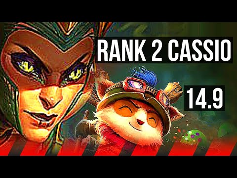 CASSIOPEIA vs TEEMO (TOP) | Rank 2 Cassio, 7/0/1, 1500+ games, Godlike | NA Challenger | 14.9