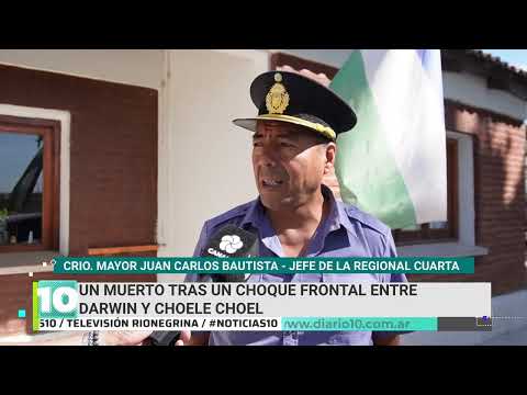 Un muerto tras un choque frontal entre Darwin y Choele Choel