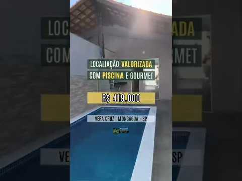 Casa Nova com Piscina e Área Gourmet na Vera Cruz em Mongaguá | R$ 419 mil