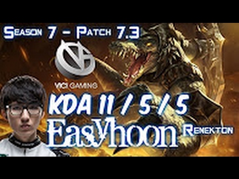 VG Easyhoon RENEKTON vs FIORA Top - Patch 7.3 KOREA Ranked