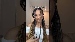 How to DIY medium knotless braids #naturalhair #knotlessbraids #knotlessbraidstutorial
