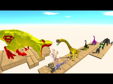SUPERMAN T REX in DEATH CLIMB - Animal Revolt Battle Simulator