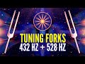 432 Hz + 528 Hz Tuning Forks: The Most Powerful Frequencies in the Universe (Beta Binaurals)