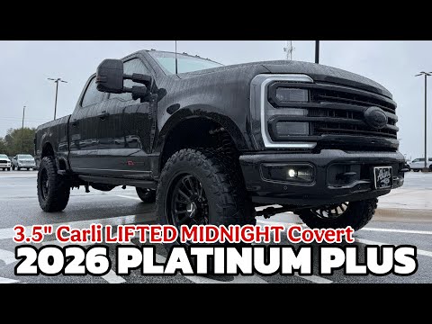 2026 Akins Ford F250 Platinum Plus 3.5” Carli LIFTED MIDNIGHT COVERT Edition Comparison 