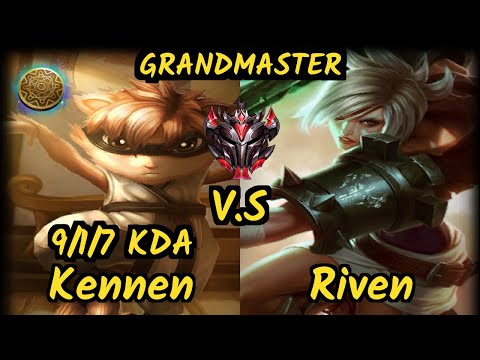 Truklax (KENNEN) vs RIVEN - 9/1/7 KDA TOP GAMEPLAY - EUW Ranked GRANDMASTER