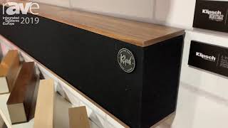 Video thumbnail for ISE 2019: Klipsch Showcases Heritage Theatre Bar Customizable Passive LCR Sound Bar by rAVe [PUBS]