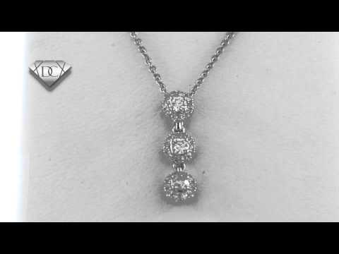 18k White Gold 0.28c.t.w TDW 3-stone Journey Diamond Pendant (G-H, VS2-SI1)