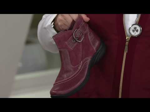 Earth Origins Leather & Suede Ankle Boots w/ Buckle - Dayton on QVC