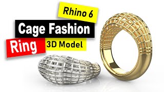 Cage Fashion Ring Design 3D Modeling in Rhino 6: Jewelry CAD Design Tutorial #93