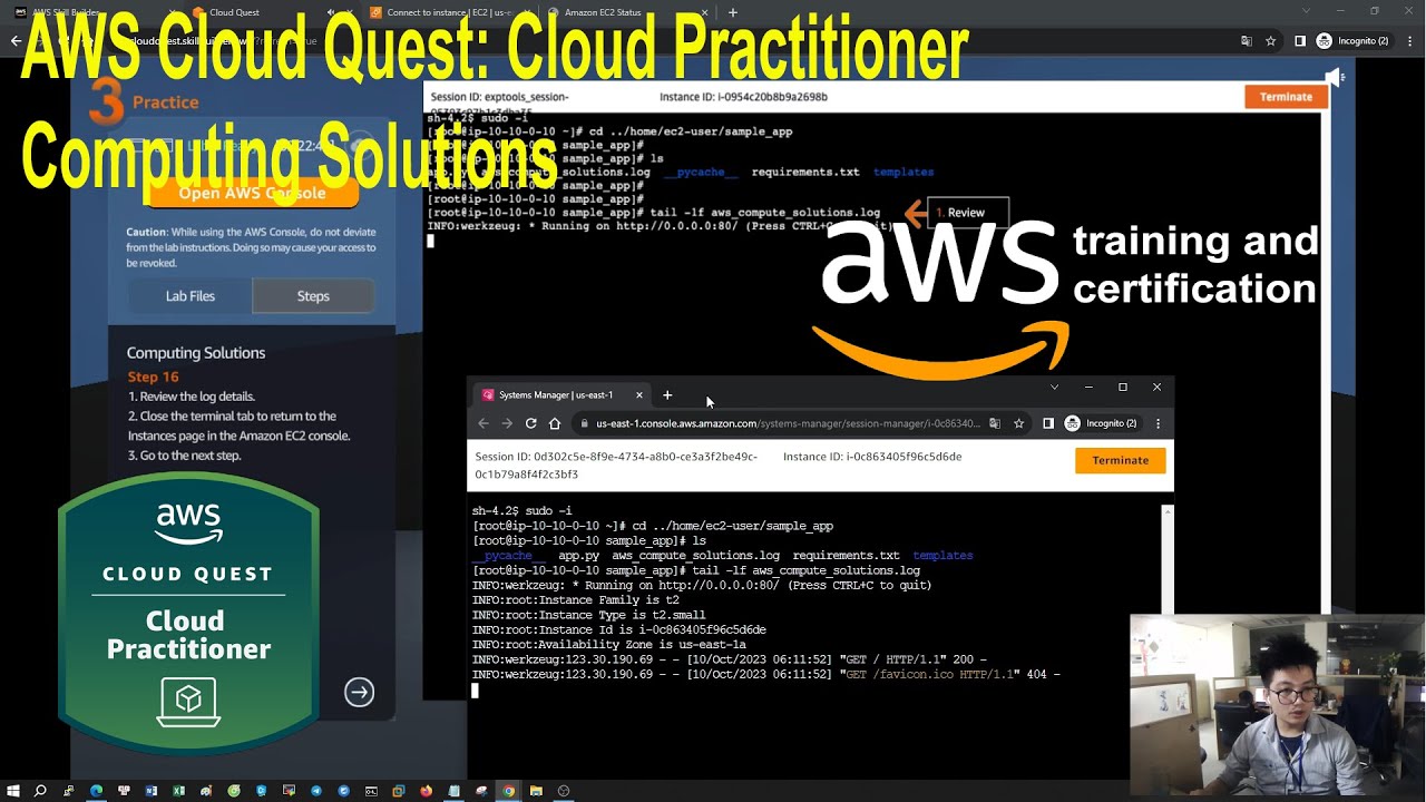 Computing Solutions | AWS Cloud Quest: Cloud Practitioner | 3D Role-Playing Game | Free Badge