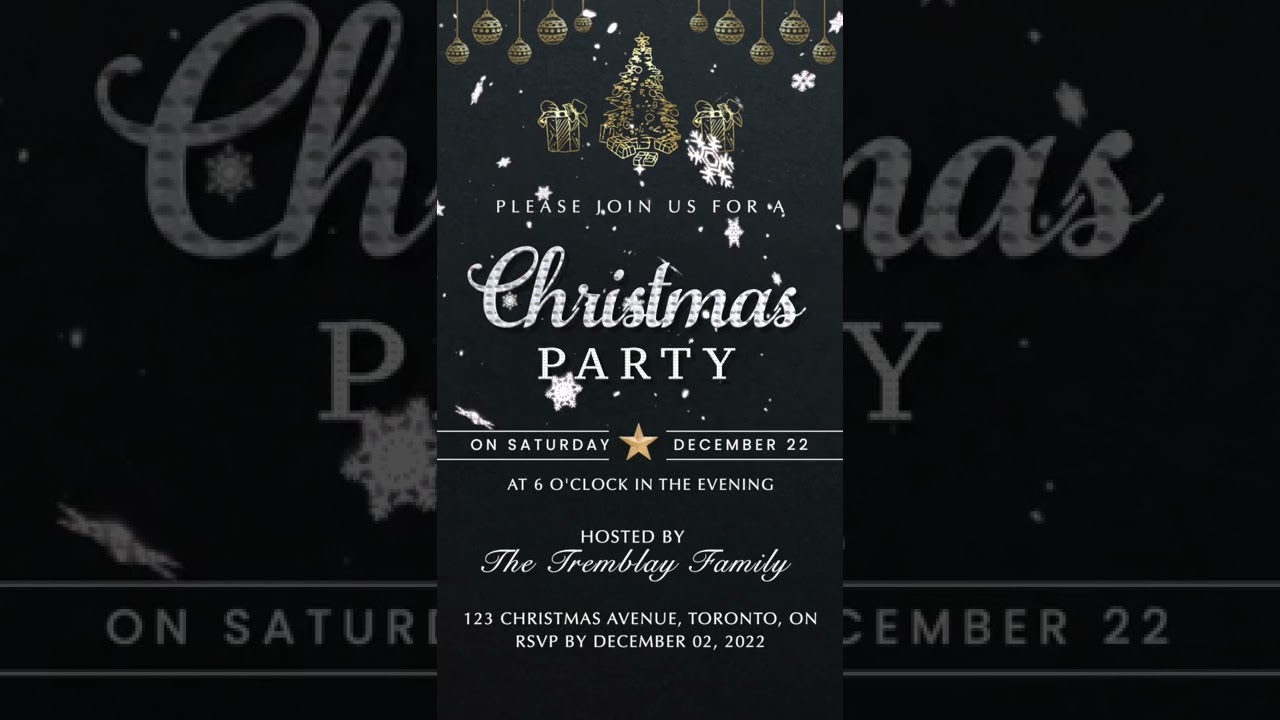 EaziInvites I Christmas Holiday Party Video Invitation Sample