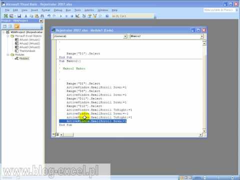 Excel 2007 PL Rejestrator makr