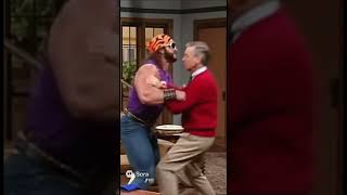 Macho man vs Mr Rogers #shorts #wwe #foryou #funny #lifeisbutadream #edit #ai #viral #trending