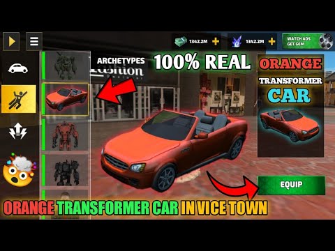 orange transformer car in rope Hero vice town 100% real
