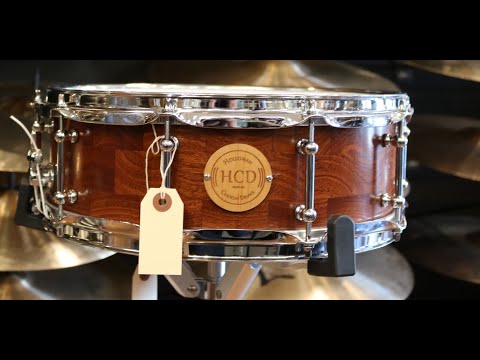 Holloman Custom Drums 4.5" x 14" Mahogany Segmented Snare Drum w/ Tube Lugs image 10