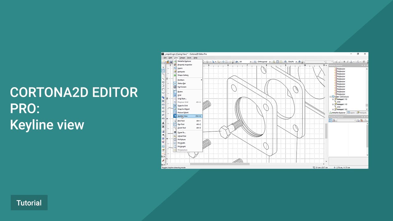 Cortona2D Editor Pro Tutorial. Keyline view.