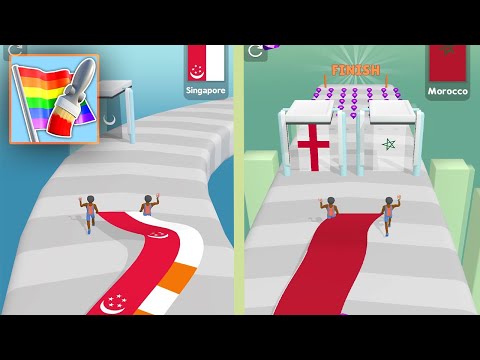 Flag Painters Singapore VS Morocco All Levels Gameplay Android IOS