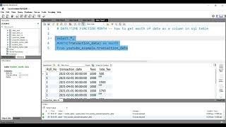 SQL DATETIME FUNCTION MONTH |  How to get the month of date as a column in SQL table | #monthinsql