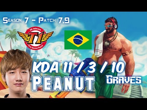 SKT T1 Peanut GRAVES vs KHA'ZIX Jungle - Patch 7.9 BR Ranked