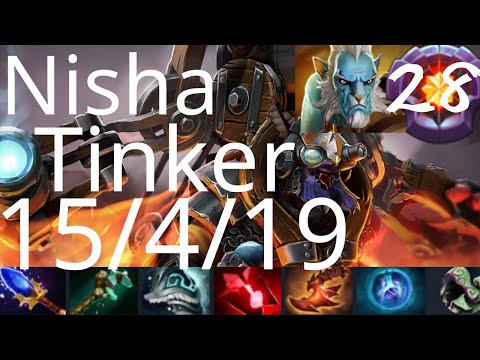 Nisha Tinker vs Batrider, Phantom Lancer, Night Stalker - aggressive mid - dota2