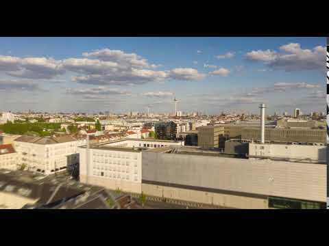 AERIAL: Beautiful Drone Hyper Lapse, Motion Time Lapse over Berlin Mitte Central Neighbourhood with