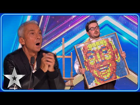 Rubik's Cube WHIZZ creates portrait of BRUNO! | Auditions | BGT 2023